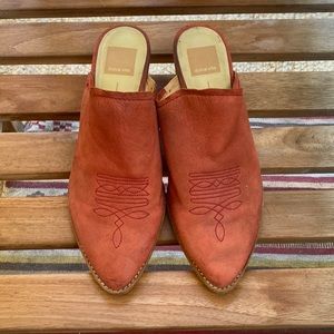 Dolce Vita Red Cowboy Boot Mules